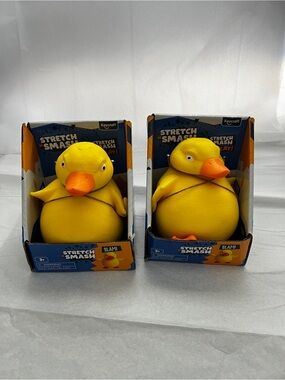 Lot of 2 Stretch 'N Smash Duck Slam Yellow Age 3+ Keycraft Toy